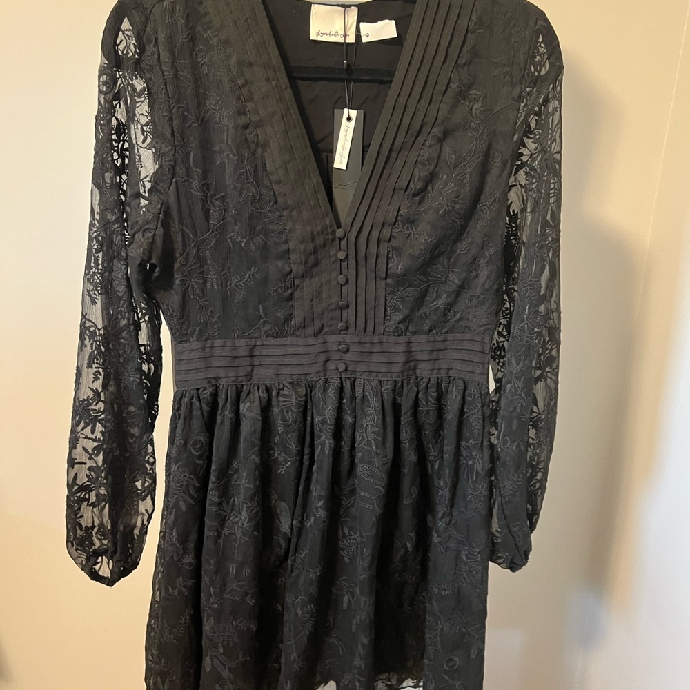 Black Lace Long Sleeve Dress